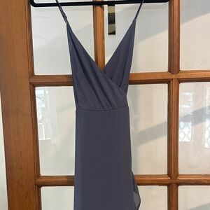 Elegant Gray Spaghetti Strap Dress